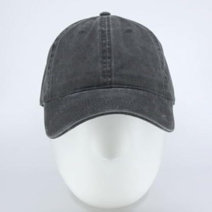 Classic Blank Dad Hat Cotton Adjustable Strap Baseball Cap - color: Charcoal Gray Washed