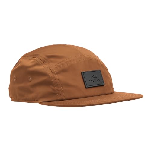 Tillak Wallowa Kodra Hat, Lightweight Oxford Nylon 5 Panel Cap with Snap Closure - color: Russet Brown