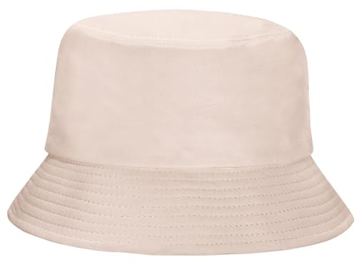 Rosoz Bucket Hat for Women Men Summer Travel Beach Sun Hat Outdoor Cap - color: 1pack-beige