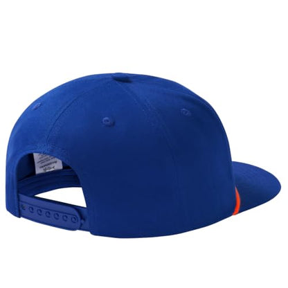 BASSDASH Embroidered Soft Top Flat Brim Duck Hat Snapback Cap for Hunting, Fishing, and Outdoor Activities - color: Royal Blue/Mallard