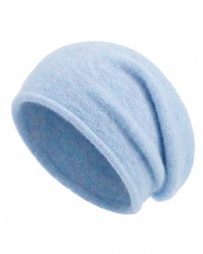 Zylioo XXL Slouchy Beanie for Big Heads Women,Lightweight Stretch Knit Hat - color: Blue