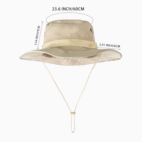 Sun Hats for Men Women Bucket Hat UPF 50+ Boonie Fishing Safari Hat - color: Beige