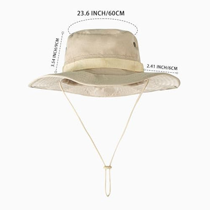 Sun Hats for Men Women Bucket Hat UPF 50+ Boonie Fishing Safari Hat - color: Beige