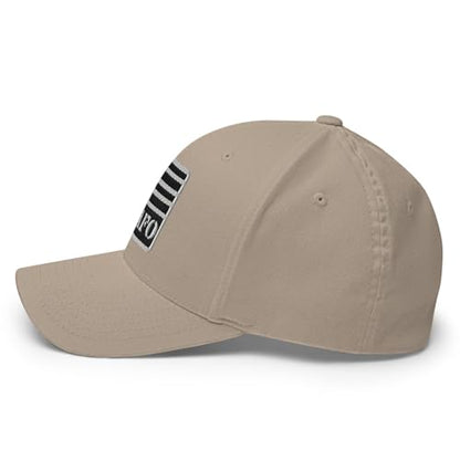 FX FAFO USA Flag Fitted Hat Embroidered Curved Bill Mid Crown Closed-Back Structured Twill Cap - color: Khaki, size: Large-X-Large