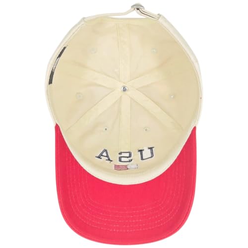 E BY ELIDAN USA Hat, Embroidered American Flag Baseball Cap for Men Women - color: Cream + Red