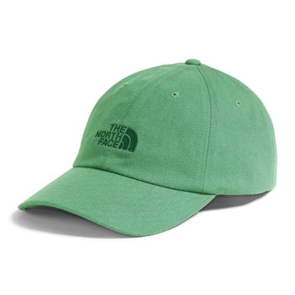 The North Face Norm Baseball Hat | Shallow Fit Ball Cap with Embroidered Logo, Adjustable Strap Closure & Silver Buckle - color: Dimmed Algae