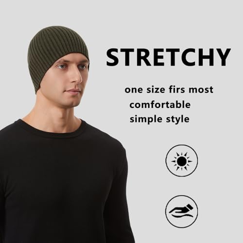 Skull Cap Beanie for Men and Women Warm Winter Hats Knit Beanie Toque for Daily Use - color: Black