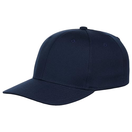 Lids Blank All Star Classic Structured Stretch Fitted Baseball Cap – Curved Bill Hat for Men and Women - color: Navy, size: Large-X-Large