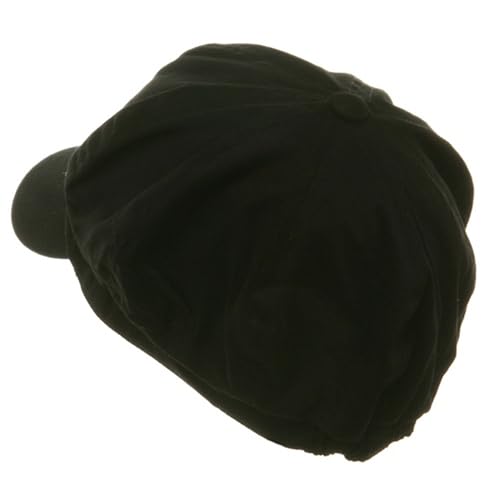 e4Hats.com Cotton Elastic Newsboy Cap - color: Black, size: X-Small-Small