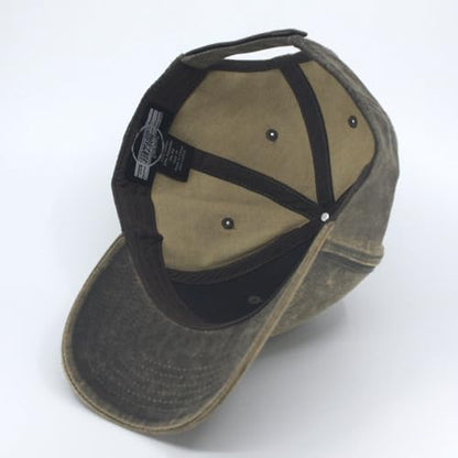 Heavy Washed Coated Canvas Wax-Look Adjustable Low Profile Men Women Baseball Cap - color: Structured Brown M