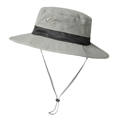 TOP-EX Oversized Waterproof Mesh Sun Hat for Big Heads with Wide Brim - color: Light Grey-2.7"brim, size: Large-X-Large