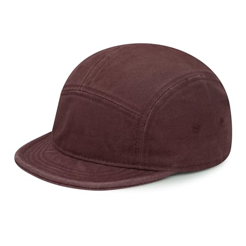 Clakllie Cotton 5 Panel Hats Hip Hop Short Brim Hats for Women Men Soft Golf Dad Hats Low Profile Trucker Cap with Adjustable - color: Cdus-bsad2514-wine Red