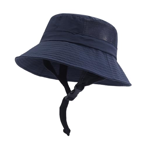 Summer Mesh Surf Hats Surf Bucket Hat with Strap Waterproof Sun UPF 50+ Sun Hats for Surfing, Boating, Water-Sports - color: Mg-ddbdclm2529-blue