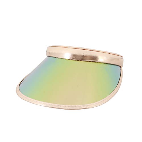 Surkat Women Sun Visors Hologram Wide Brim Thicker Sweatband UV Protective Sportswear Visors Sunhat - color: Champagne