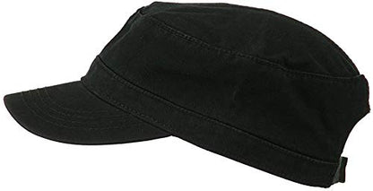 Ashen Fane Superior Garment Washed Cotton Twill Adjustable Army Cap - color: Black