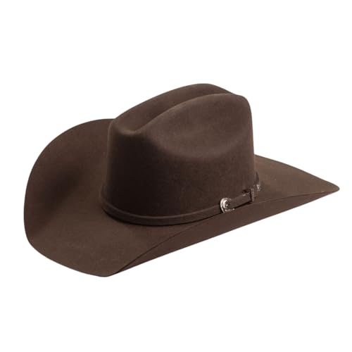 Justin Men’s Rodeo Hat - 3X Wool Collection - Cattleman Crease Crown - 4” Brim - color: Brown, size: 7