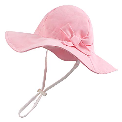 BAVST Baby Sun Hat Girls Floppy Bucket Hat Summer Toddler Outdoor Cap for Swim Beach - color: Pink, size: 4-6 Years