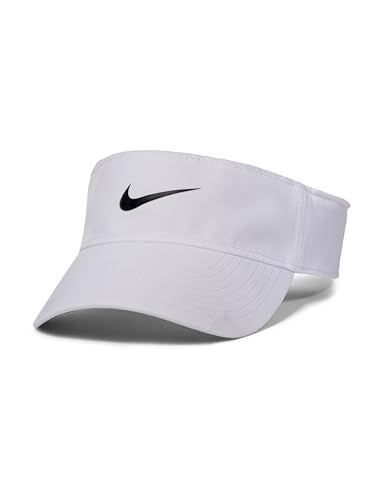Nike Unisex Adult Dri-FIT Ace Visor Hat | Mens and Womens - color: White/Anthracite/Black, size: Medium-Large