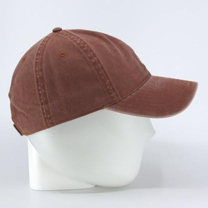 Plain Washed Cotton Adjustable 6 Panel Dad Hat Baseball Cap - color: Tx. Orange