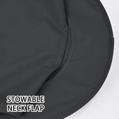 ZOORON Sun Hats for Men Women with Neck Flap Fishing UPF 50+ UV Protection - color: Black (With Face Cover)