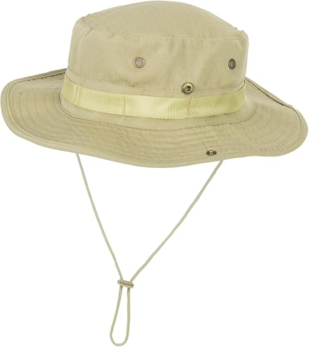Men-Women-Fishing-Hat Sun-Protection-Safari-Cap Outdoor-Camping Bucket Hat - color: Khaki