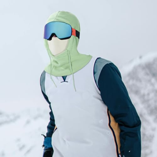 Achiou Ski Mask, Winter Balaclava Warm Windproof Face Cover Men Women - color: Green