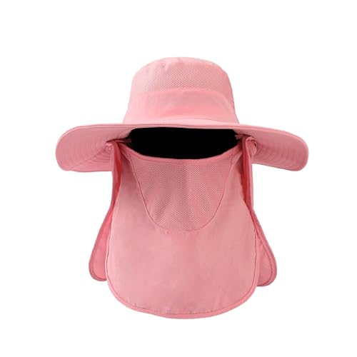 Sun Hat for Men Women Wide Brim Sun Protection Fishing Hat with Face Cover Neck Flap Outdoor UPF50+ Summer Outdoor - color: Sun Hat With Face Cover Neck Flap 04