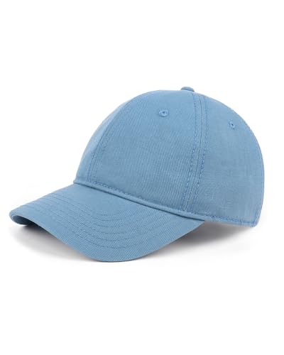 Zylioo Small Baseball Cap for Men Women, Adjustable Unstructured Dad Hat - color: Denim Blue-fits 21.7"-22.4"/55cm-57cm