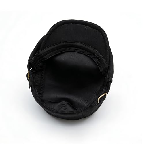 meioro Mens Cotton Newsboy Hat Adjustable Soft Fit Flat Cap for Men - color: Dark Grey