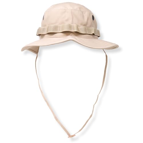 US Military Surplus GI Water Repellant Boonie Hat, Made in USA - color: Khaki, size: 7 1/4