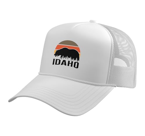 Idaho Trucker Hat with Adjustable Mesh Back - color: White