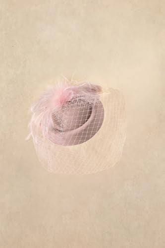 BABEYOND Fascinators Hats for Women Tea Party Pillbox Derby Wedding Hat - color: Nude Pink