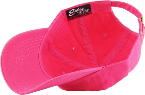 KBETHOS Classic Unisex Cotton Adjustable Low Crown Baseball Cap – Plain Dad Hat - color: Hot Pink