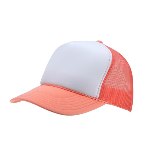 The Vintage Year High Crown Foam Mesh Camouflage Trucker Hat Baseball Cap - color: Coral/White/Coral