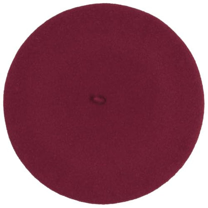 Women's Beret Cashmere Wool French Hat Made in EU Women Autumn Winter - color: Bordeaux, size: 6 7/8