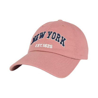E BY ELIDAN NY Dad Hat, New York EST.1625 Cotton Baseball Cap Women & Men - color: Mauve