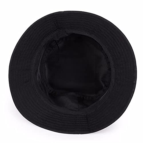 XYIYI Fashion Embroidery Bucket Hat Cotton Beach Fisherman Hats for Women Girls - color: Mushroom Black