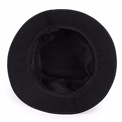 XYIYI Fashion Embroidery Bucket Hat Cotton Beach Fisherman Hats for Women Girls - color: Mushroom Black