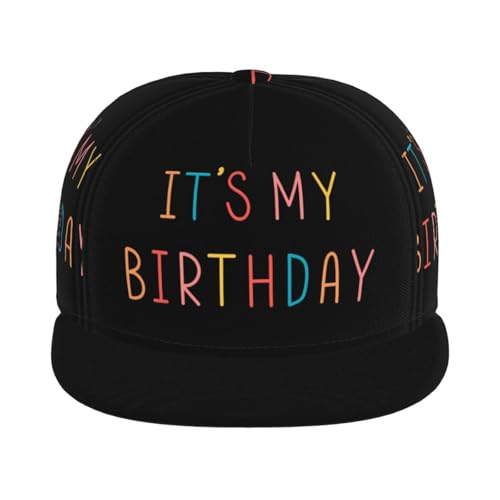 Happy Birthday Snapback Hat for Men and Women, Flat-Brimmed Hat, Adjustable Hip Hop Baseball Cap for Birthday Party - color: Birthday 2