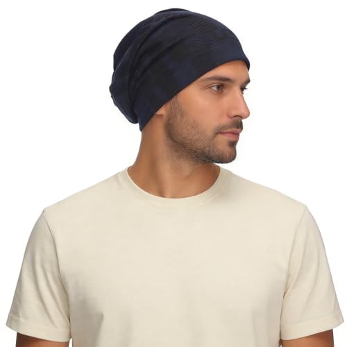 Ruphedy Men Slouchy Beanie Summer Long Oversize Thin Lightweight Skull Cap B011h - color: B403-navy, size: One Size