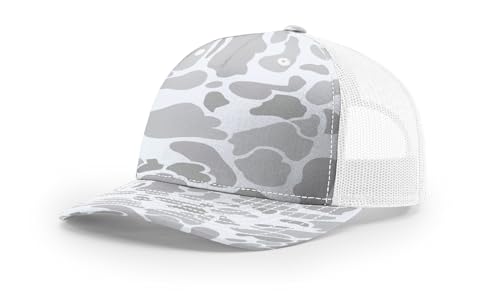 Printed Five-Panel Trucker Hat by Cotton Paperie - color: Blizzard Duck Camo/White
