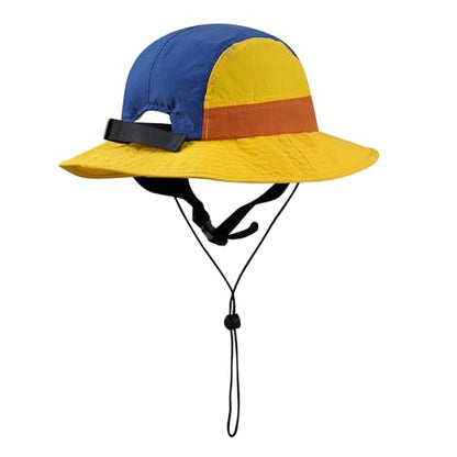 CLAPE Surf Bucket Hat with Strap Waterproof Sun UPF 50+ Bucket Hat Packable Brimmed Boonie for Women Men - color: Dcl1-yellow