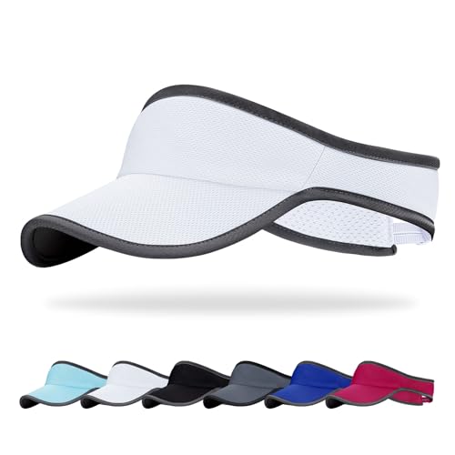 Sports Sun Visor for Men Women, Lightweight Soft Quick-Dry Visor Hat, Packable Tennis Golf Running Visor