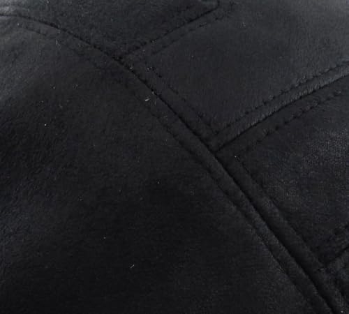 KBETHOS Leather Ascot Made in USA Ivy Collection Classic Newsboy Caps - color: (C) Faux Leather - Black, size: Large-X-Large