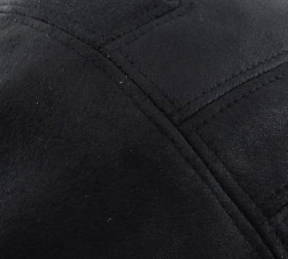 KBETHOS Leather Ascot Made in USA Ivy Collection Classic Newsboy Caps - color: (C) Faux Leather - Black, size: Large-X-Large