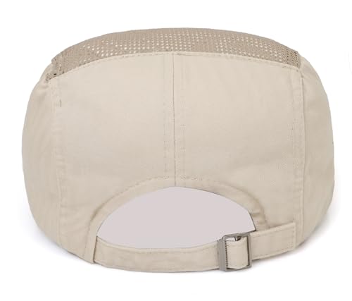 DIYDECAL Mens Cotton Mesh Newsboy Cap Flat Ivy Gatsby Hat Summer Driving Cabbie Cap - color: Beige