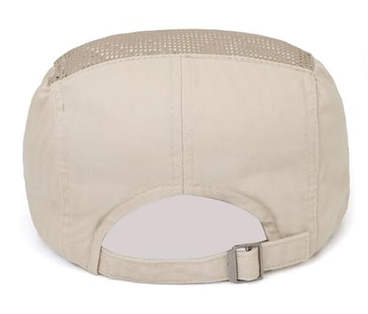 DIYDECAL Mens Cotton Mesh Newsboy Cap Flat Ivy Gatsby Hat Summer Driving Cabbie Cap - color: Beige