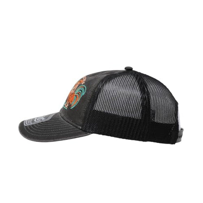 Red Dirt Hat Company Wildlife Hat | 5-Panel Western Adjustable Snapback Cap - color: Chicken Scratch - Black