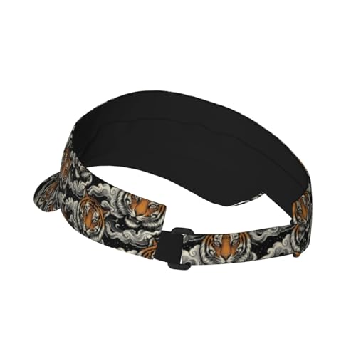 Funny Adjustable Sport Sun Visor Hat for Women Men - color: Retro Tigers