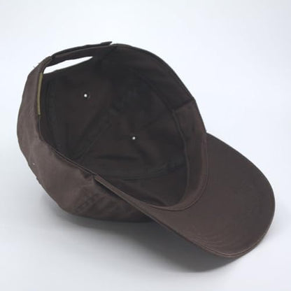 Heavy Washed Coated Canvas Wax-Look Adjustable Low Profile Men Women Baseball Cap - color: Unstructured Juniper Brown